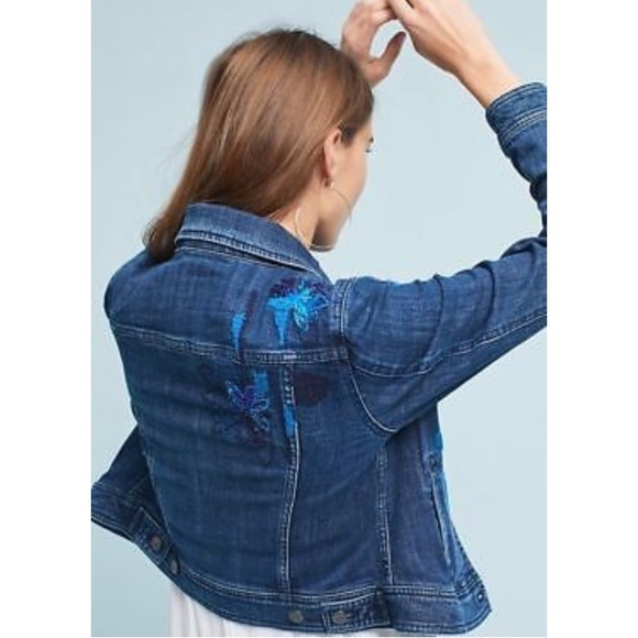 Anthropologie Embroidered Denim Jacket - Picture 3 of 8